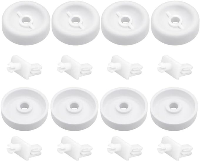 Vaatwasser Wielen - Onderrek Rollers - Soepel Uitschuiven - Hittebestendig ABS - 8 Stuks - Wit