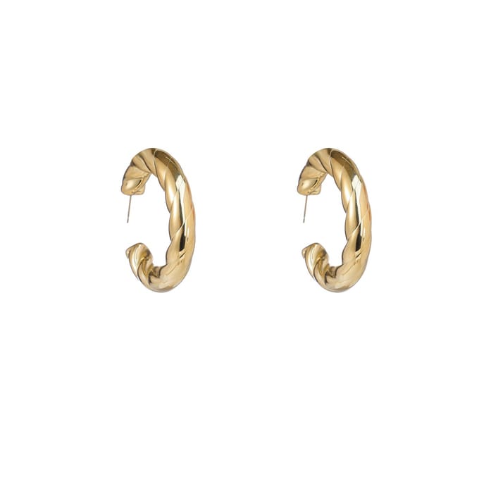 Go Dutch Label Oorringen Chunky Twisted Hoop Goud