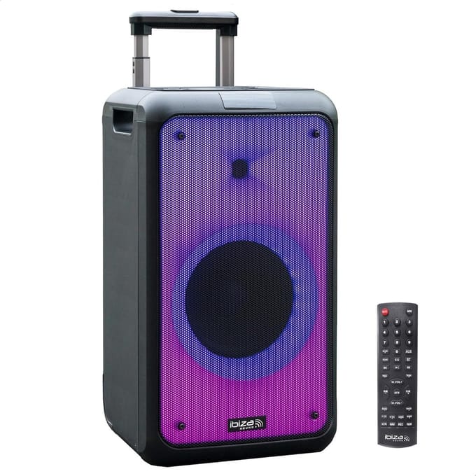 Draagbare Accu Luidspreker 400W met Bluetooth, LED Lichteffect en TWS - Zwart