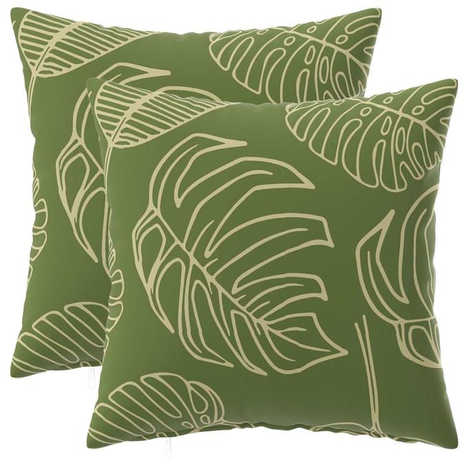 vidaXL - Kussensloop - 2 - pcs - HEERLEN - Blad - Design - 30 - x - 30 - cm - Polyester