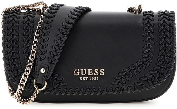 GUESS Schoudertas Tatum Convertible Xbody Flap Bag Black Zwart