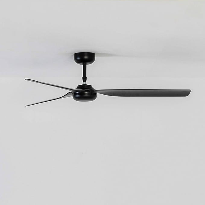 FARO BARCELONA Plafondventilator Punt M, zwart, DC, stil, 130 cm, afstandsbediening