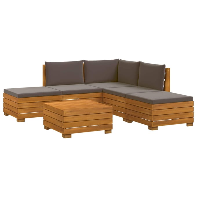 vidaXL - 6 - st - Buiten - bank - set - Massief - Acacia - Hout - Bruin