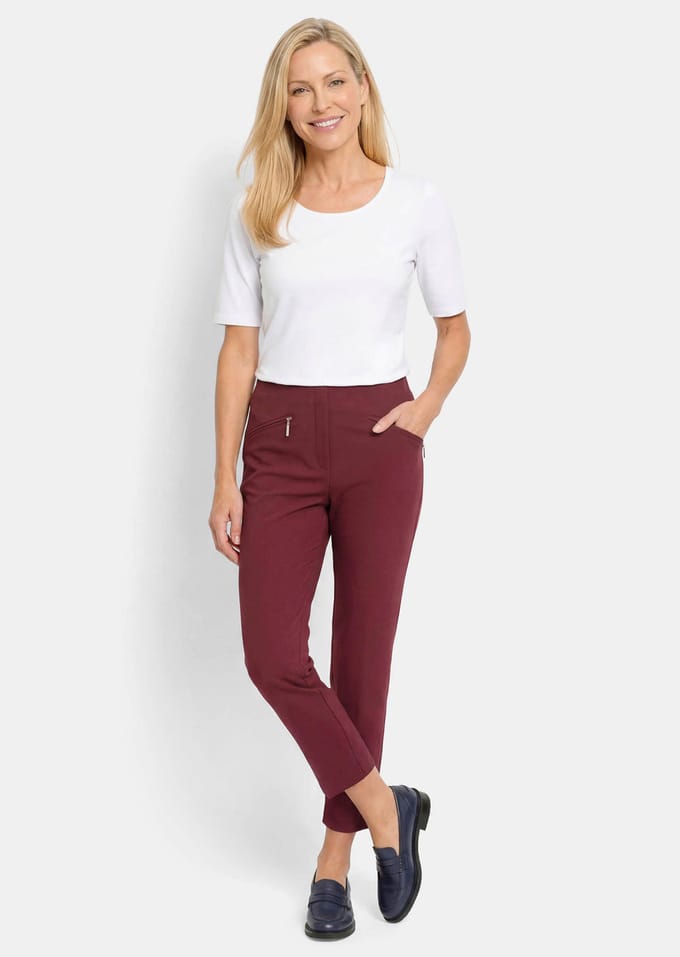 Bengaline 7/8-broek LOUISA - bordeaux - Gr. 21 van Goldner Fashion
