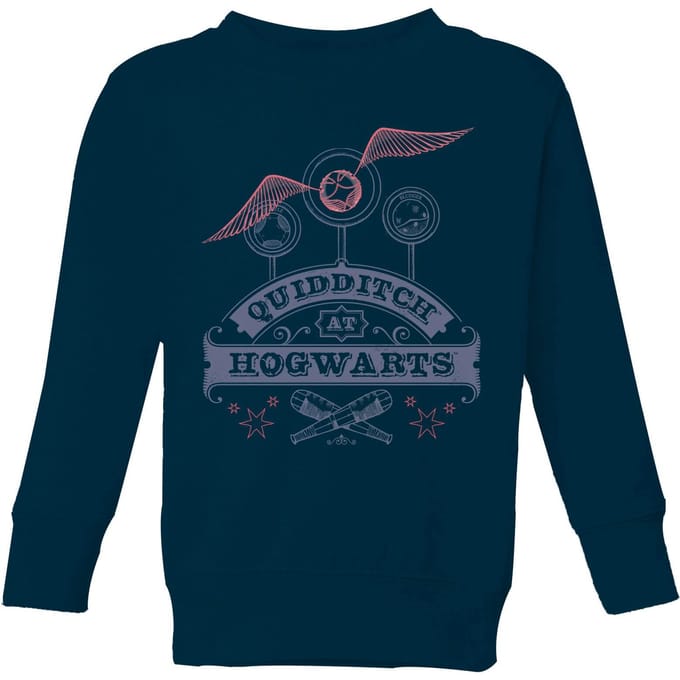 Harry Potter Quidditch At Hogwarts Kids' Sweatshirt - Navy - 110/116 (5-6 jaar)