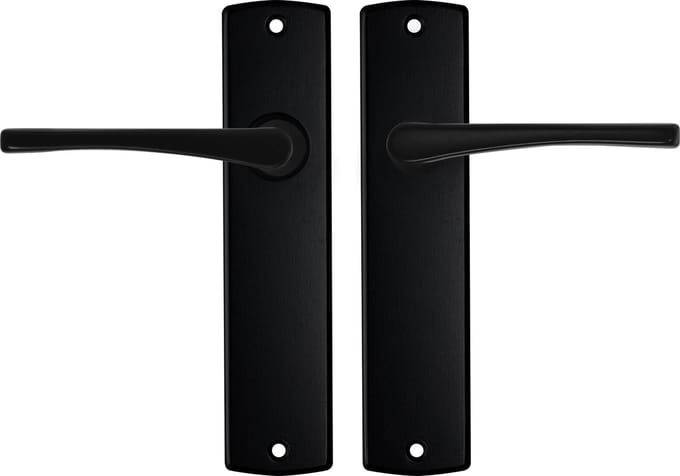 AXA Binnendeurbeslag set (Curve) Zwart: Kruk (model Vlinder) op schild