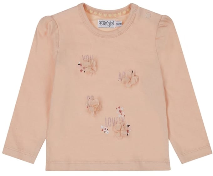 Dirkje-Meisjes T-shirt ls-Licht roze