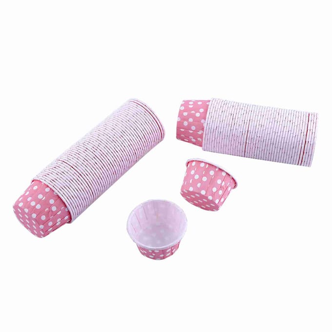 100 stuks Papieren Cake Cupcake Voering Hoes Wrapper Muffin Bakvorm voor Feest Bruiloft Paars white