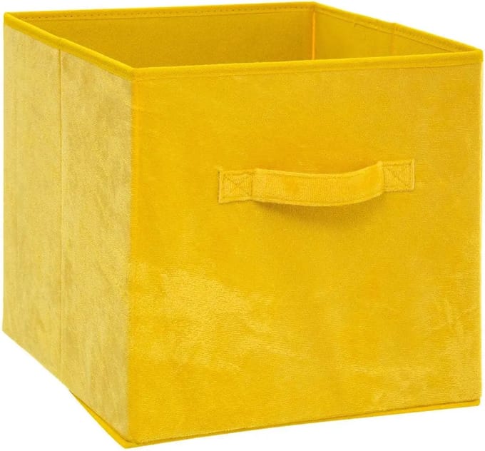 5Five Opvouwbare opberger - Velvet - Geel - 31 x 31 cm
