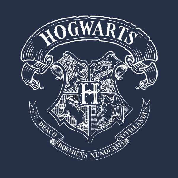 Harry Potter Hogwarts Crest Hoodie - Navy - XL