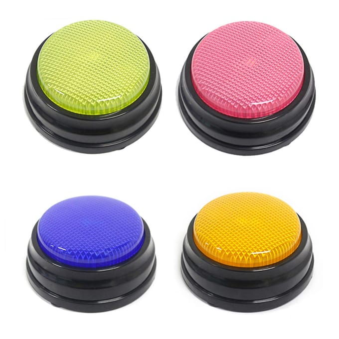 Opneembare spreekknop met led-functie Leermiddelen Zoemers Blauw Type2- 4pcs veelkleurig