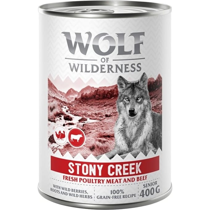 Wolf of Wilderness Senior “Expedition” 6 x 400 g - Stony Creek - Gevogelte met rund