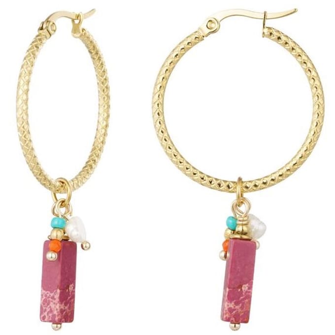Yehwang Oorbellen Bedel Party goud roze