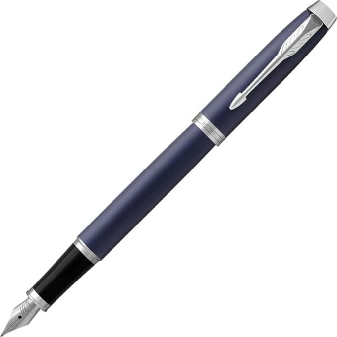 Parker IM Fountain Pen | Matte Blauw | Gemiddeld Nib with Blauw Inkt Refill | Gift Box