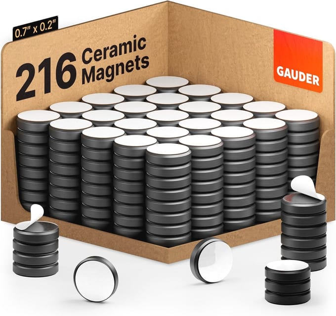 Zelfklevende Magneten voor Whiteboards en Koelkasten - 200+16 Stuks