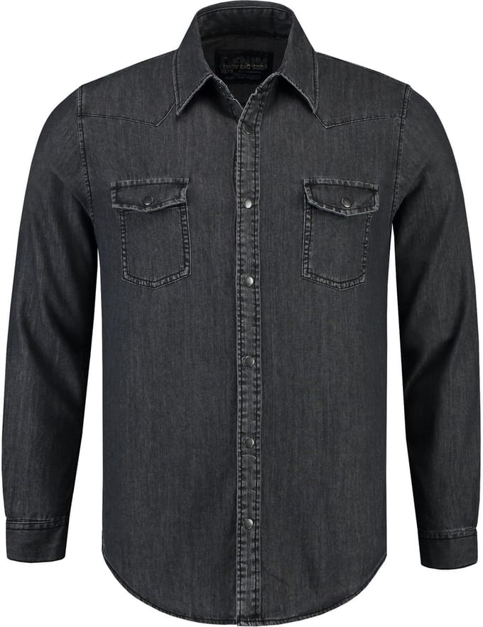 Lemon & Soda heren denim blouse in de kleur Dark Blue Denim in de maat 3XL.