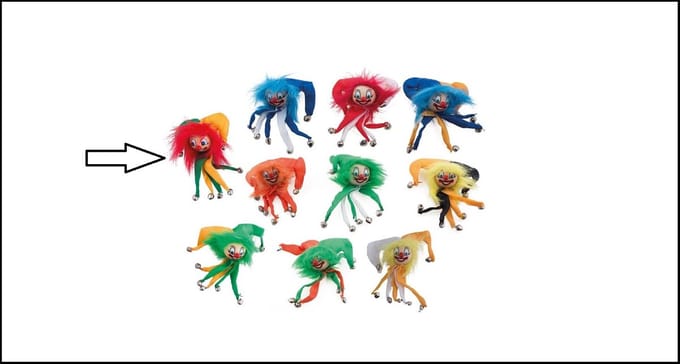 Broche clown - rood geel groen - limburg