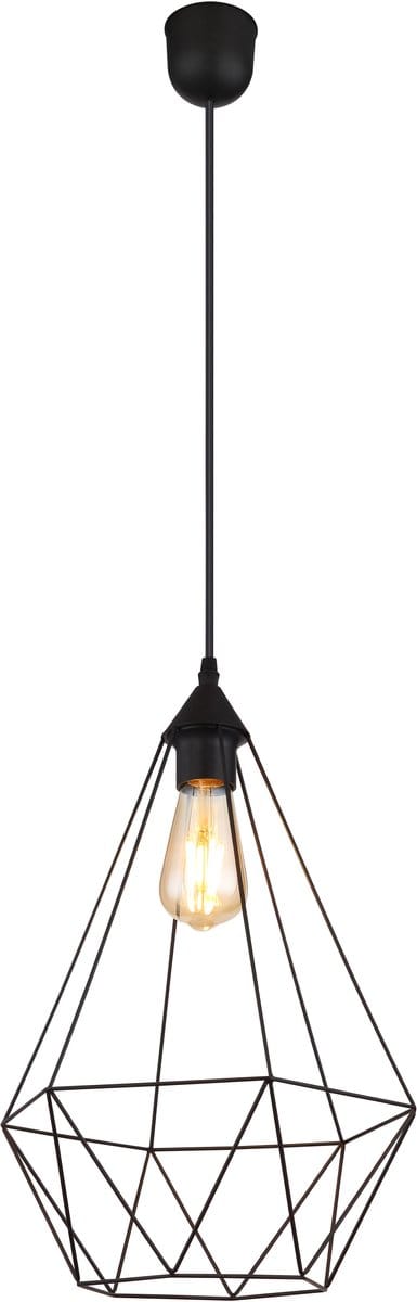 Hanglamp 1XE27 30.0 cm 1-lichts Zwart, Zwart