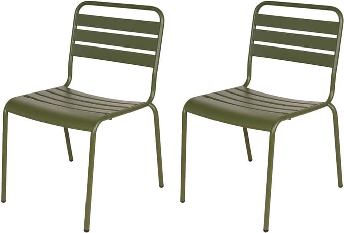 MaximaVida metalen tuinstoel Max olijfgroen - doos per 2 stuks