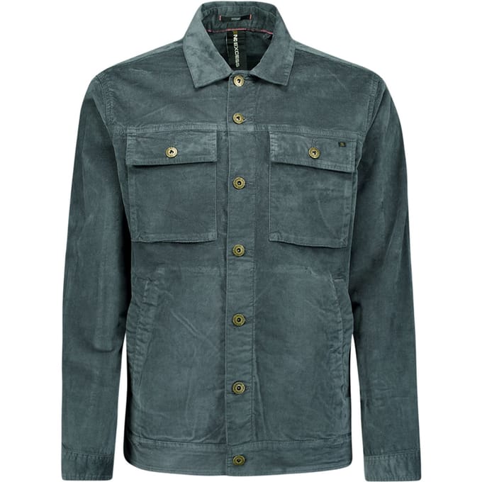 No Excess Overshirt Button Closure Fine Corduroy Stretch Dark Steel Größe: XL | Leichte Jacken Outlet | Herren
