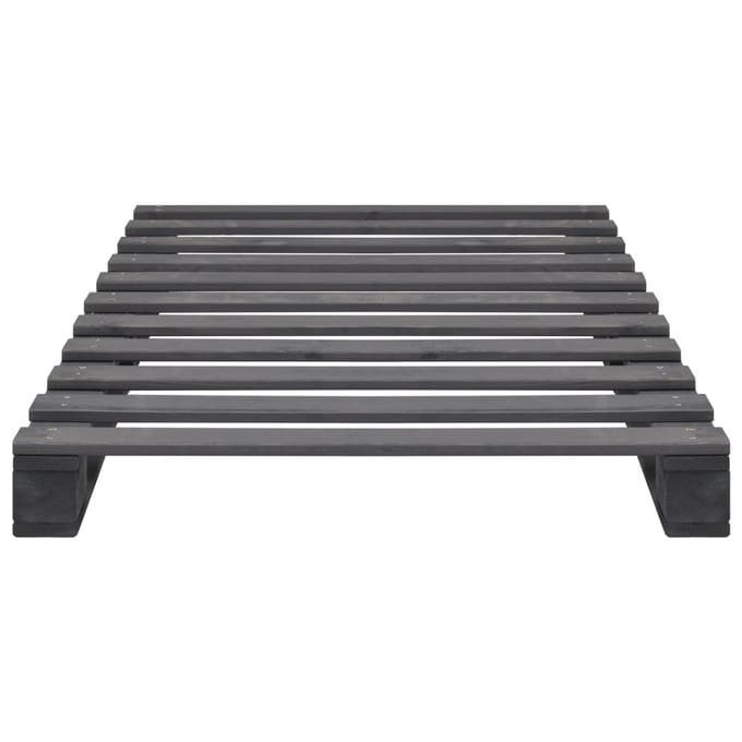 vidaXL - Bedframe - pallet - massief - grenenhout - grijs - 90x200 - cm