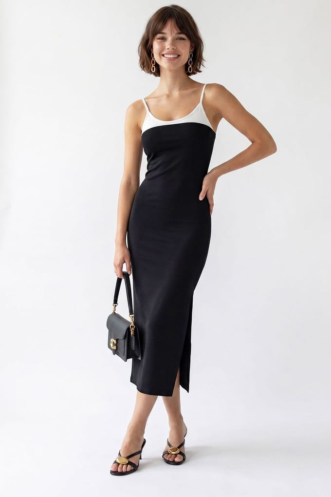 Mouwloze Bodycon Midi Jurk Met Splits