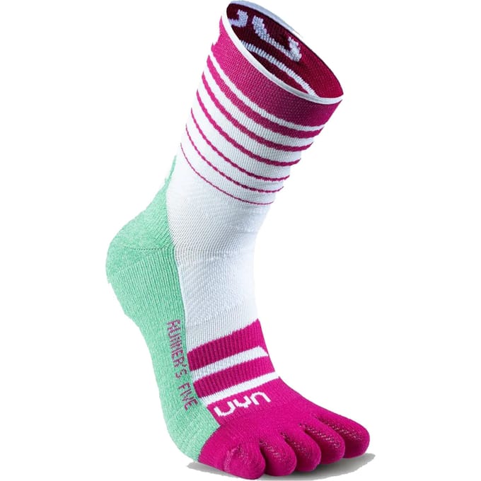 UYN Runner's Five Hardloopsokken Dames-Wit,Groen