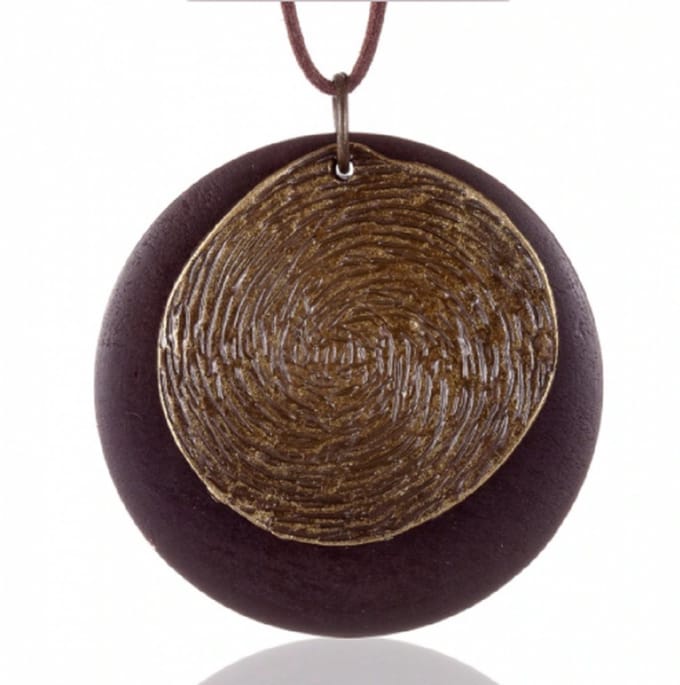 Lange ketting- Hout- Bruin-Rond- 80 cm-Charme Bijoux