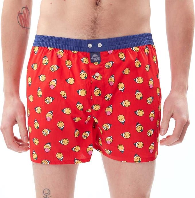 McAlson Boxershort Christmas Smiley Red Kerst M - Giftbox