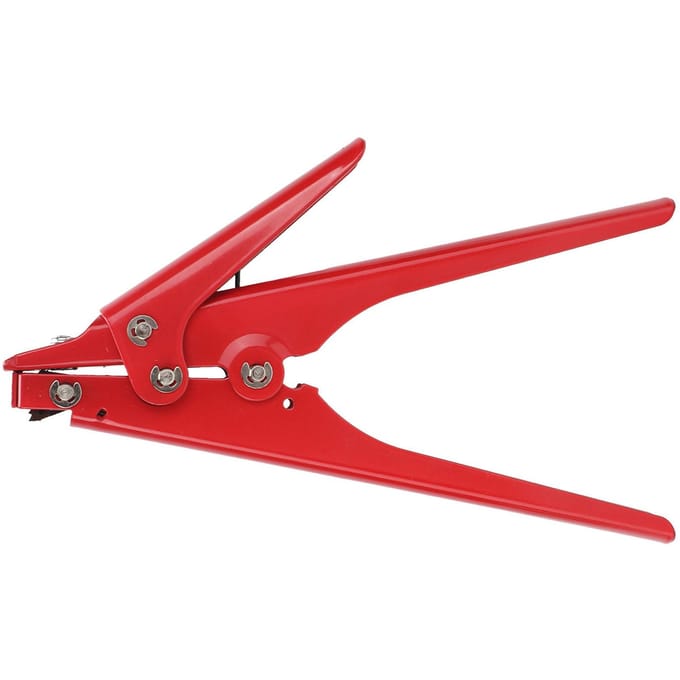 Draagbaar Nylon Kabelbindertool Verstelbare Spanning Plastic Kabelbinder Bevestigings- en Knipgereedschap Rood red