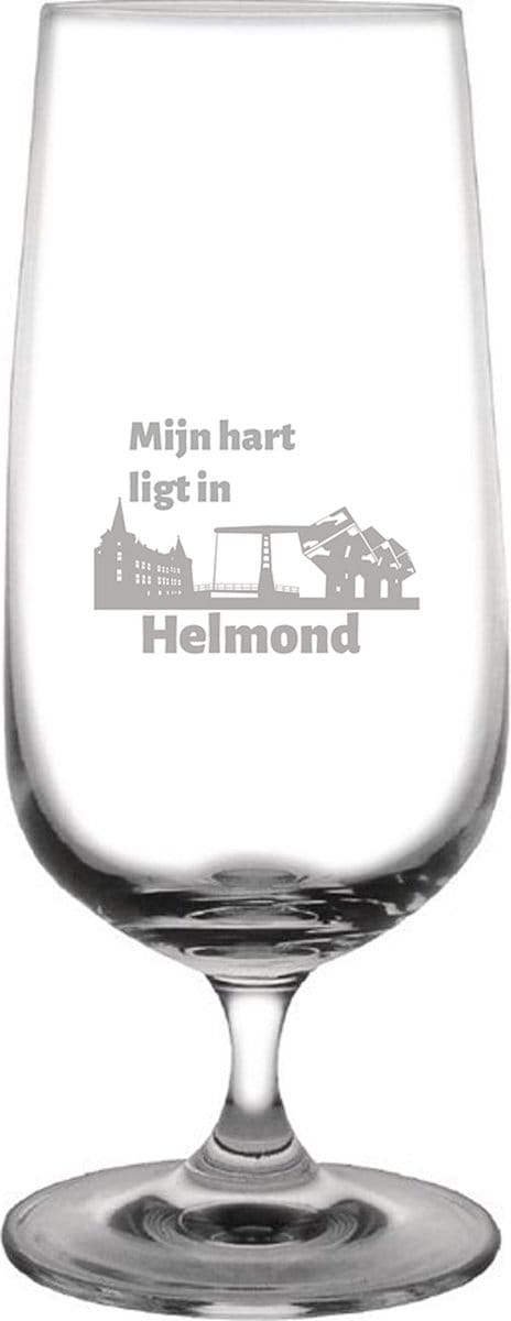 Gegraveerde bierglas op voet 41cl Helmond