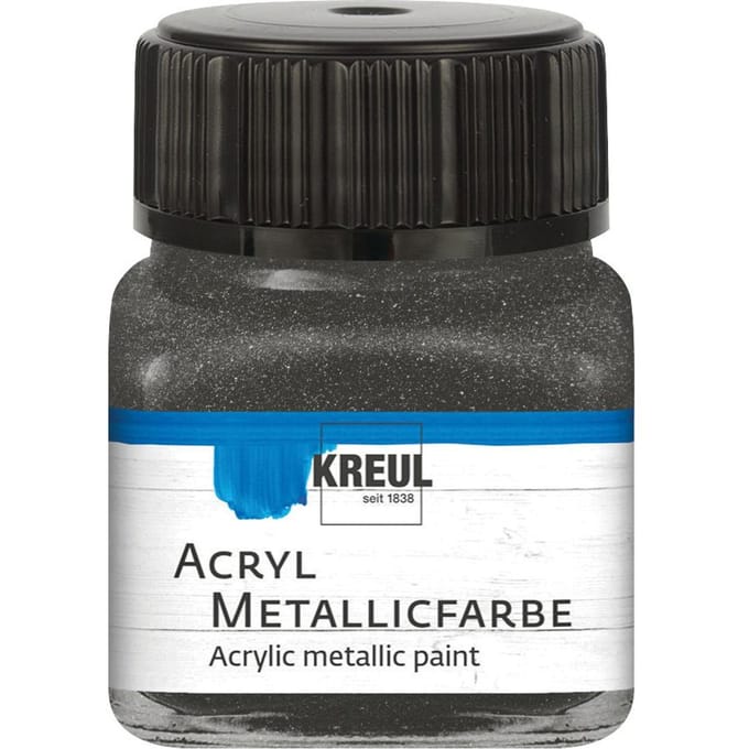 KREUL Acryl Metallic Verf, 20 ml - Antraciet