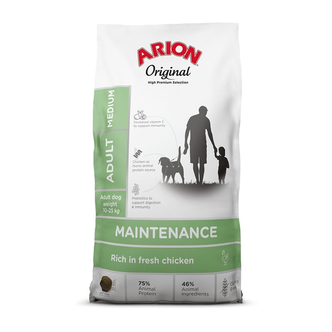 Arion Original Maintenance Medium Breed Kip - 12 + 3 kg gratis
