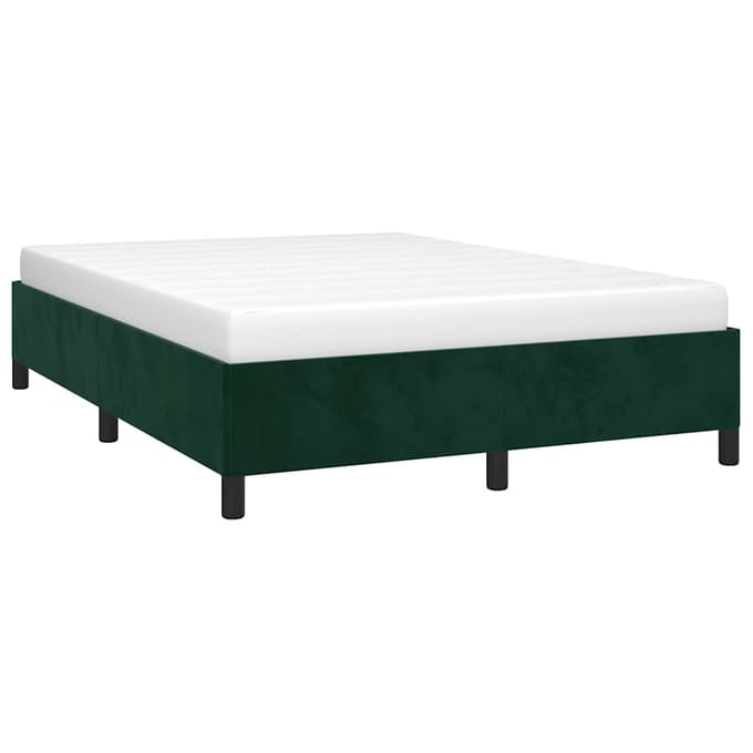 vidaXL - Bedframe - zonder - matras - 140x200 - cm - fluweel - donkergroen