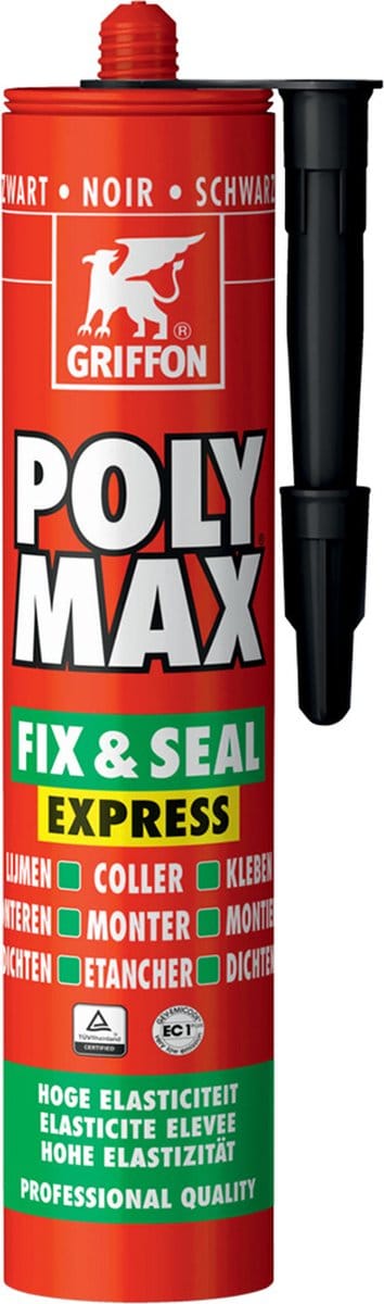 Griffon Poly Max Fix & Seal Express Montagelijm-/afdichtingskit - Zwart - Koker - 425gr