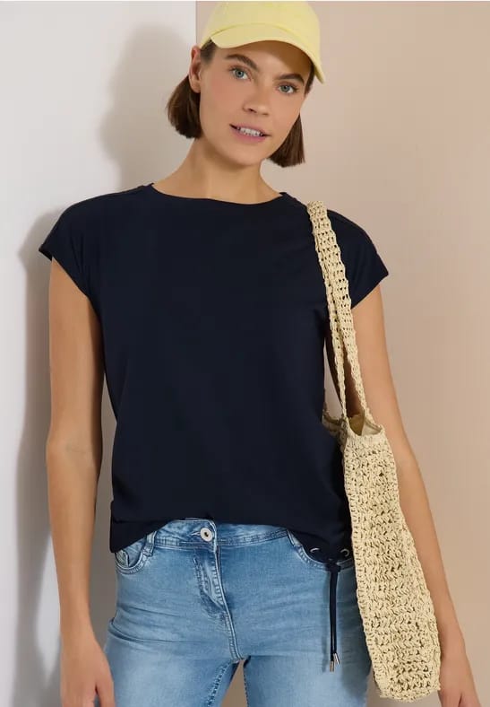 Shirt met gehaakte details