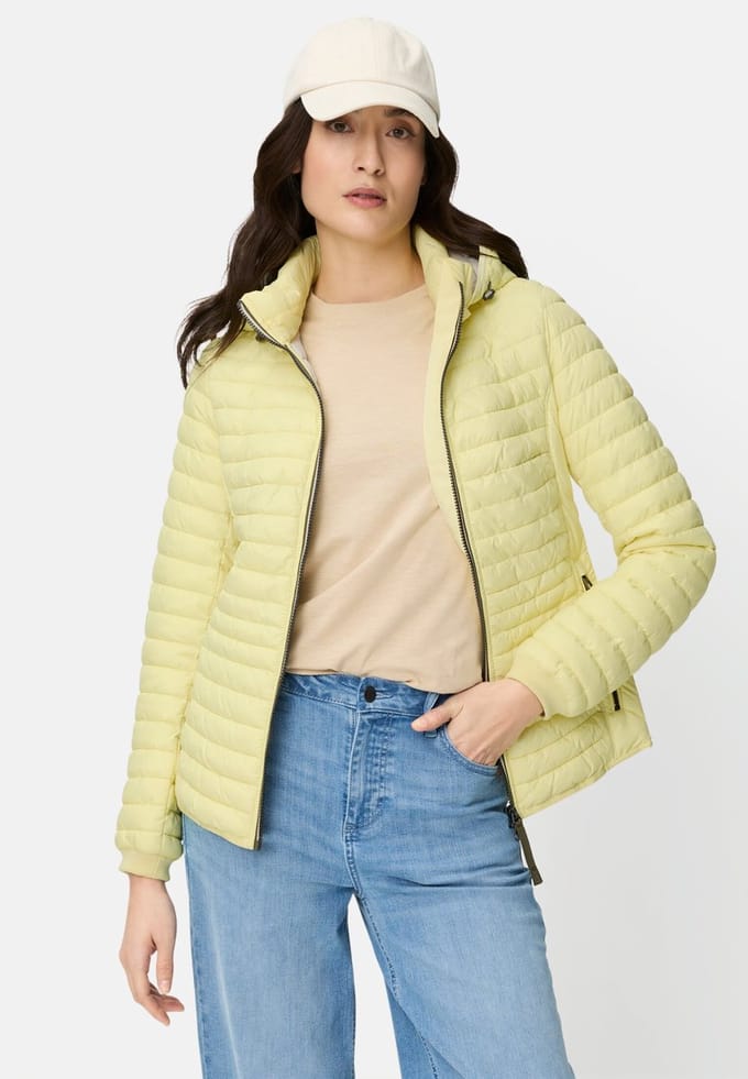 camel active Gewatteerde jas met afneembare capuchon - Maat womenswear-40 - Geel