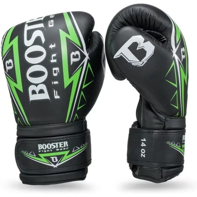 Booster Bokshandschoenen - BG WAR - Microvezel - Zwart / Groen 16 oz