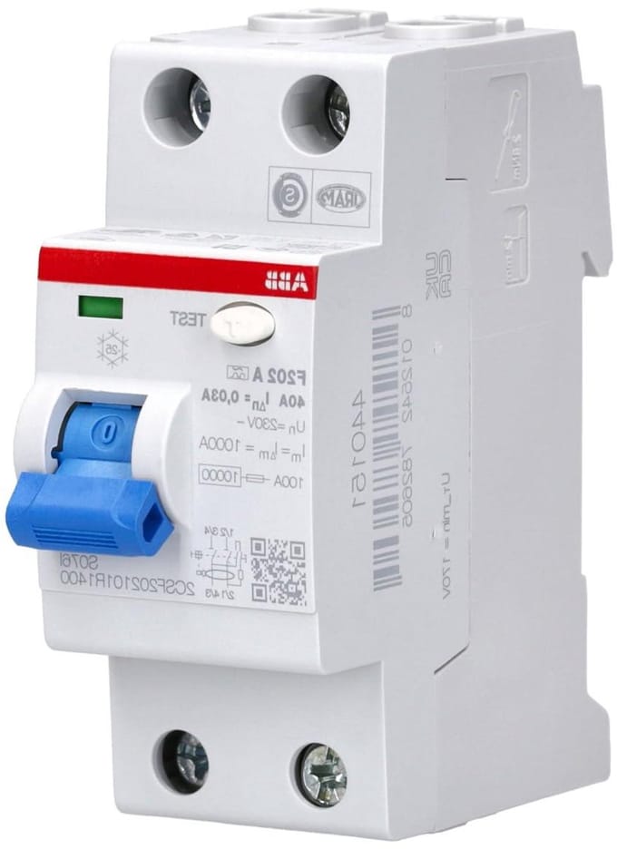 Aardlekschakelaar - Differentiaalautomaat - Veiligheid Vergroten - 2-polig - 40A 003A - Grijs