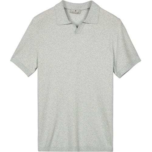 Thomas Maine Polo Pullover Full Needle Rib Placket Single Knit Ice Blue / male