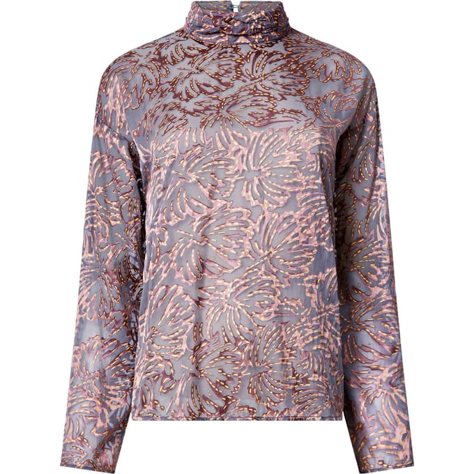 French Connection Becky Burnout Turtle Neck Top Bronze Multi Taglia: S | Magliette intime Outlet | Donna | Marrone