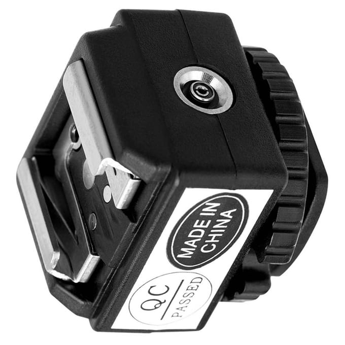 Camera Flitslicht Houder Hot Shoe Adapter Verlenging Flitsbeugel met PC Sync Poort Universele Schoen Adapter voor DSLR black