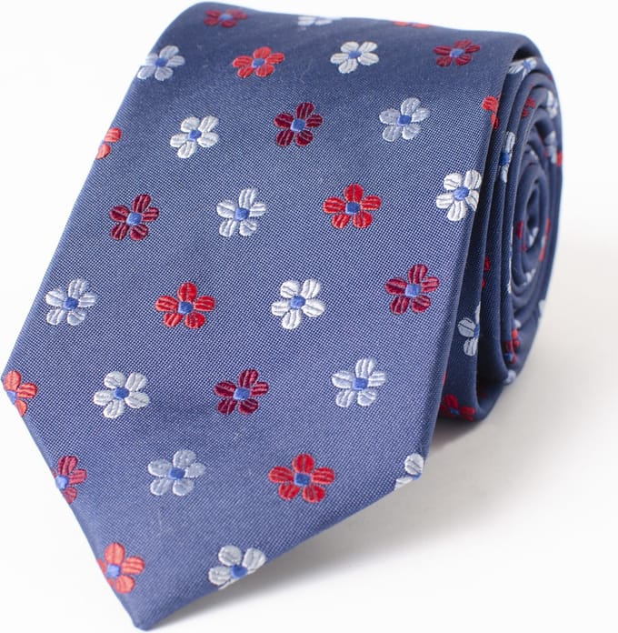 TRESANTI | BRON | Zijden stropdas met getekende bloemen | rood
