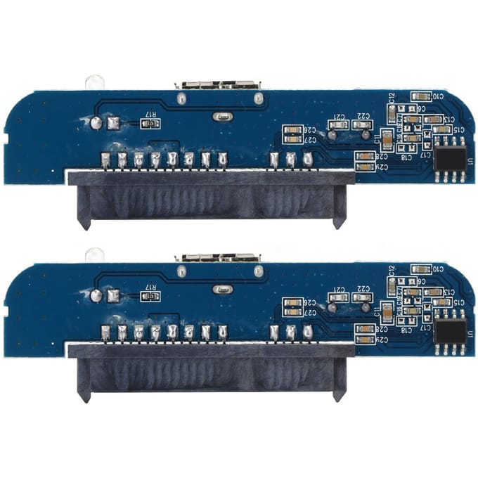 2 stuks USB3.0 naar 2.5 inch SATA7+15Pin Plug Play Harde Schijf Adapter met LED Display voor SSDHDD gray