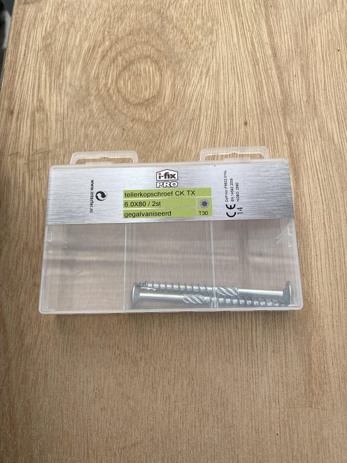 Tellerkopschroef. 6.0x80mm. lang. Cilinderkop. Torx-T-30. 2 stuks. Gegalvaniseerd. Ifix-Pro.