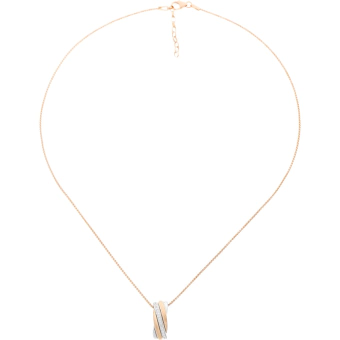 Orphelia ZH-7118 - PENDANT WITH CHAIN RECTANGLE SILVER AND ROSEGOLD PLATED - 925 zilver - 45 cm