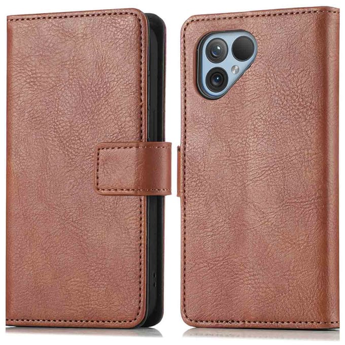 imoshion Hoesje - Geschikt voor Fairphone 5 - Luxe Bookcase - Bruin