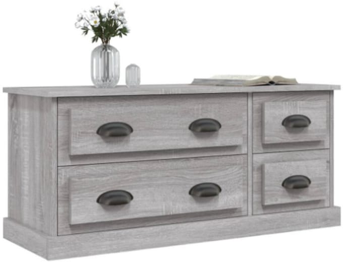Tv-meubel 100x35,5x45 cm bewerkt hout grijs sonoma eikenkleurig
