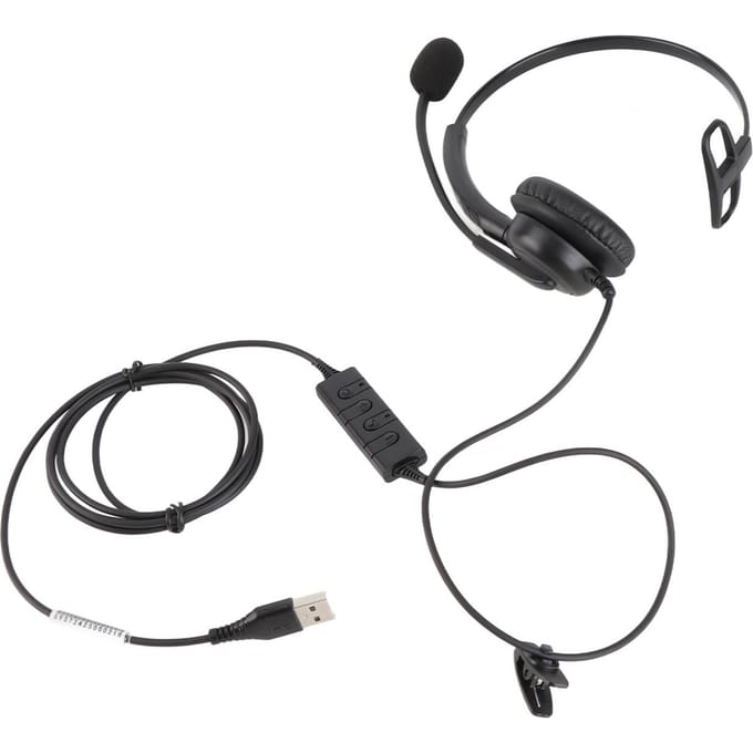 Comfortabele, lichtgewicht headset met ruisonderdrukking, bekabelde computerheadset met microfoon voor gesprekken.