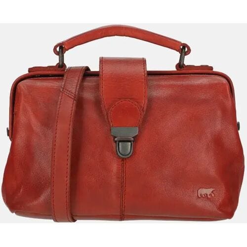 Bear Julia dokterstasje - Red – Mini dokterstas / handtas – Van leer – Het Bear Julia dokterstasje is een mini dokterstas voor dagen waarop je een compact tasje wilt met een stevige vorm